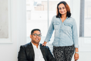 Different cofounders Ruwin Perera and Mina Radhakrishnan