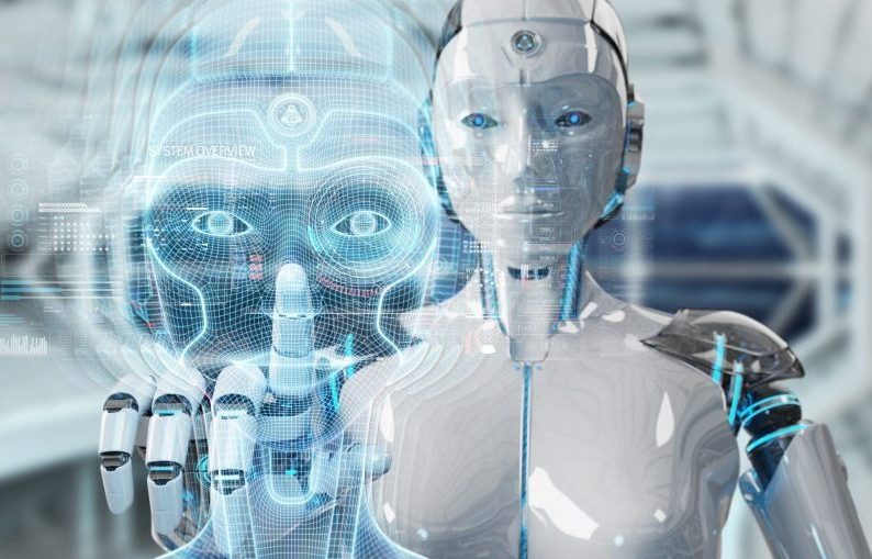 Robot with digital screen