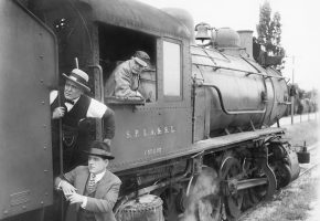 Old train, team, classic B&W