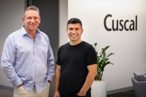 Cuscal MD Craig Kennedy and Basiq founder Damir Cuca
