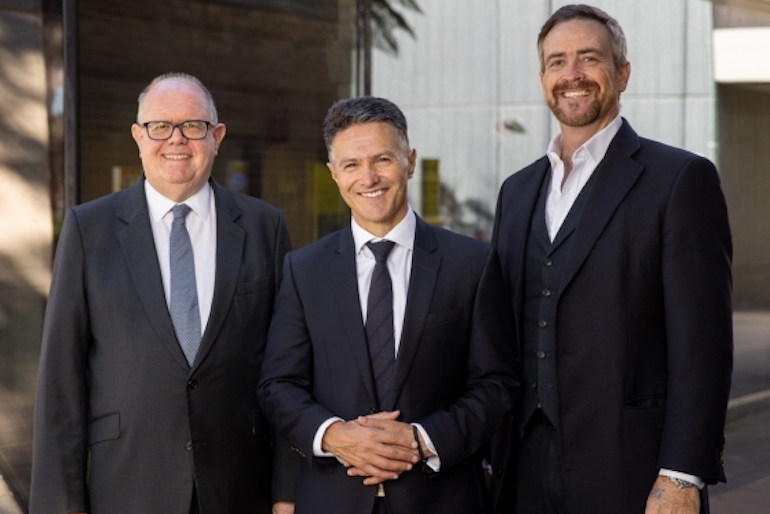 Prof Andrew Parfitt, Victor Dominello, Prof Attila Brungs.