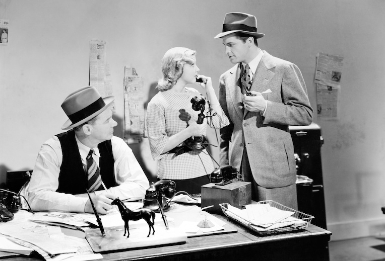 Office meeting, telephone, historic