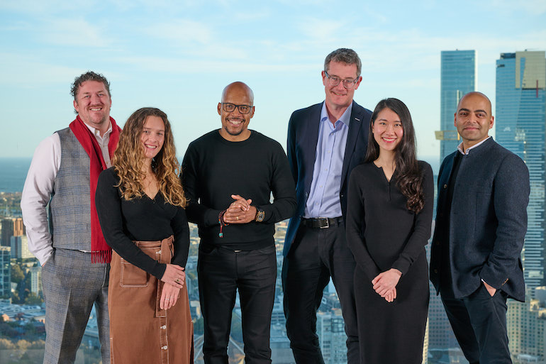 The Synthesis Capital team: Buzz Palmer, Makenzie Thomas, Robert Wickham, Tom Bentley, Sophy Tang and Vishaal Kishore