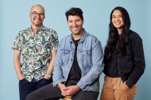 Canva cofounders Cameron Adams, Cliff Obrecht and Melanie Perkins.