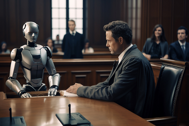 Robot lawyer in a trial