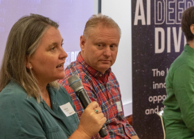 Flying Fox partner Kylie Frazer, with Microsoft's Lee Hicken