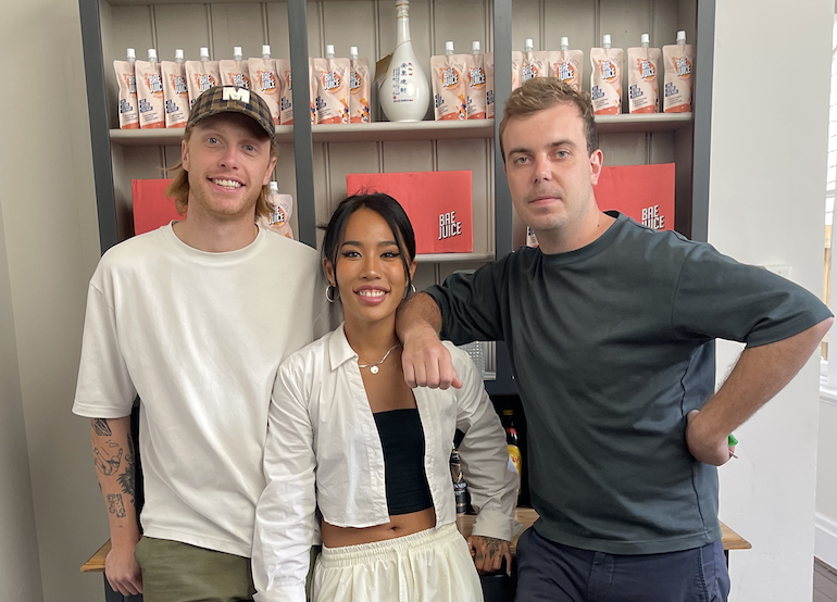 Bae Juice cofounders Tim O'Sullivan, Sumin Do and Liam Gostencnik