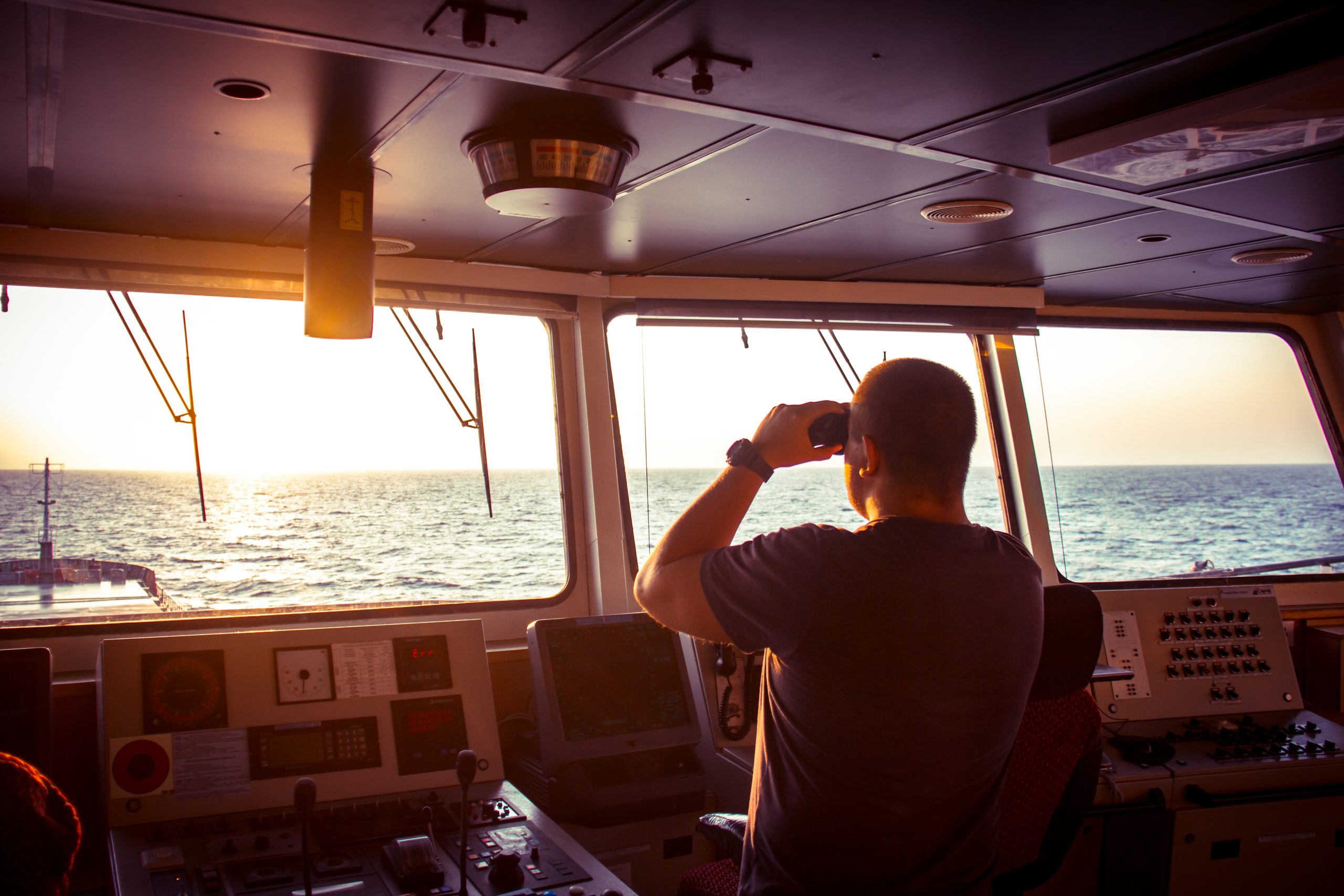 Navigation, ship, binoculars, search