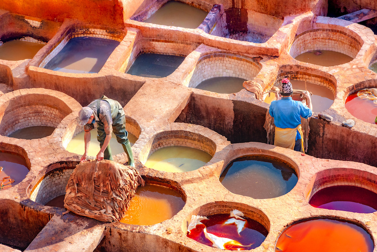 The tanneries of Fez, Morocco