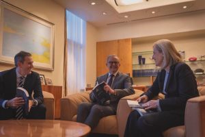 Jim Chalmers, Anthony Albanese and Katy Gallagher