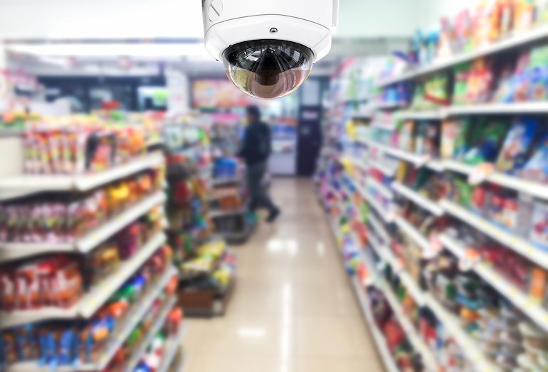 CCTV on shop supermarket