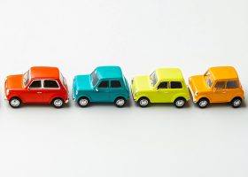 toys car in a line