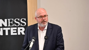 Tim Ayres giving a speech at the the Hunter Business Forum in Newcastle in March 2025