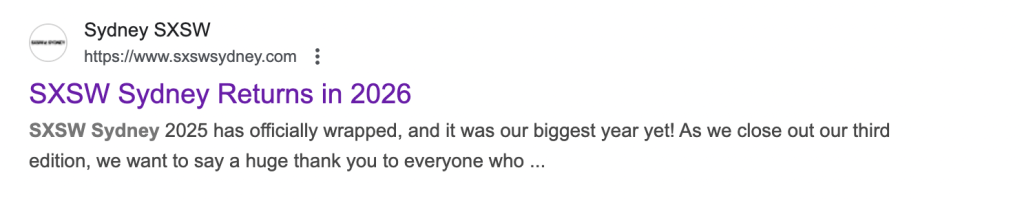 sxsw sydney search